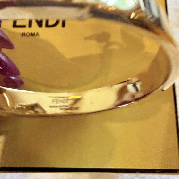 Fendi Gold Charm Key Bangle Bracelet - Picture 4 of 7